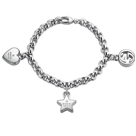 gucci yba356212001018|Gucci Women's 92.5 Sterling Silver Engraved Charms Bracelet, .